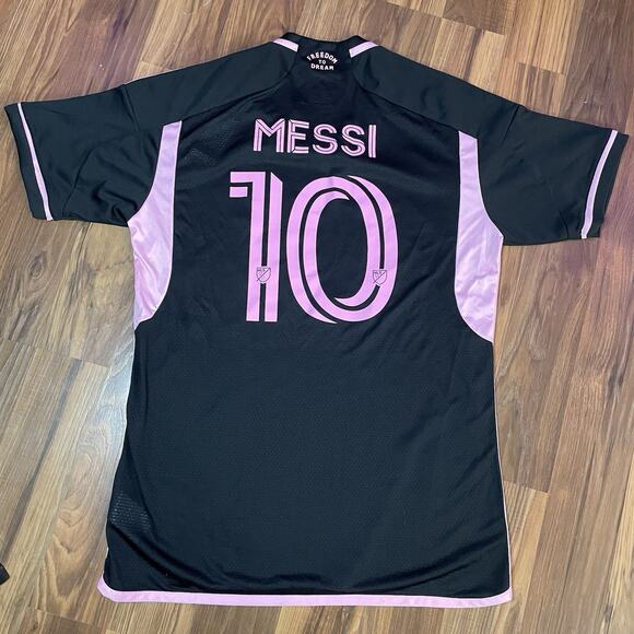 NWT Adidas Men’s XL Slim Fit Inter Miami CF 23/24 Lionel Messi Away Jersey Black - Picture 1 of 9